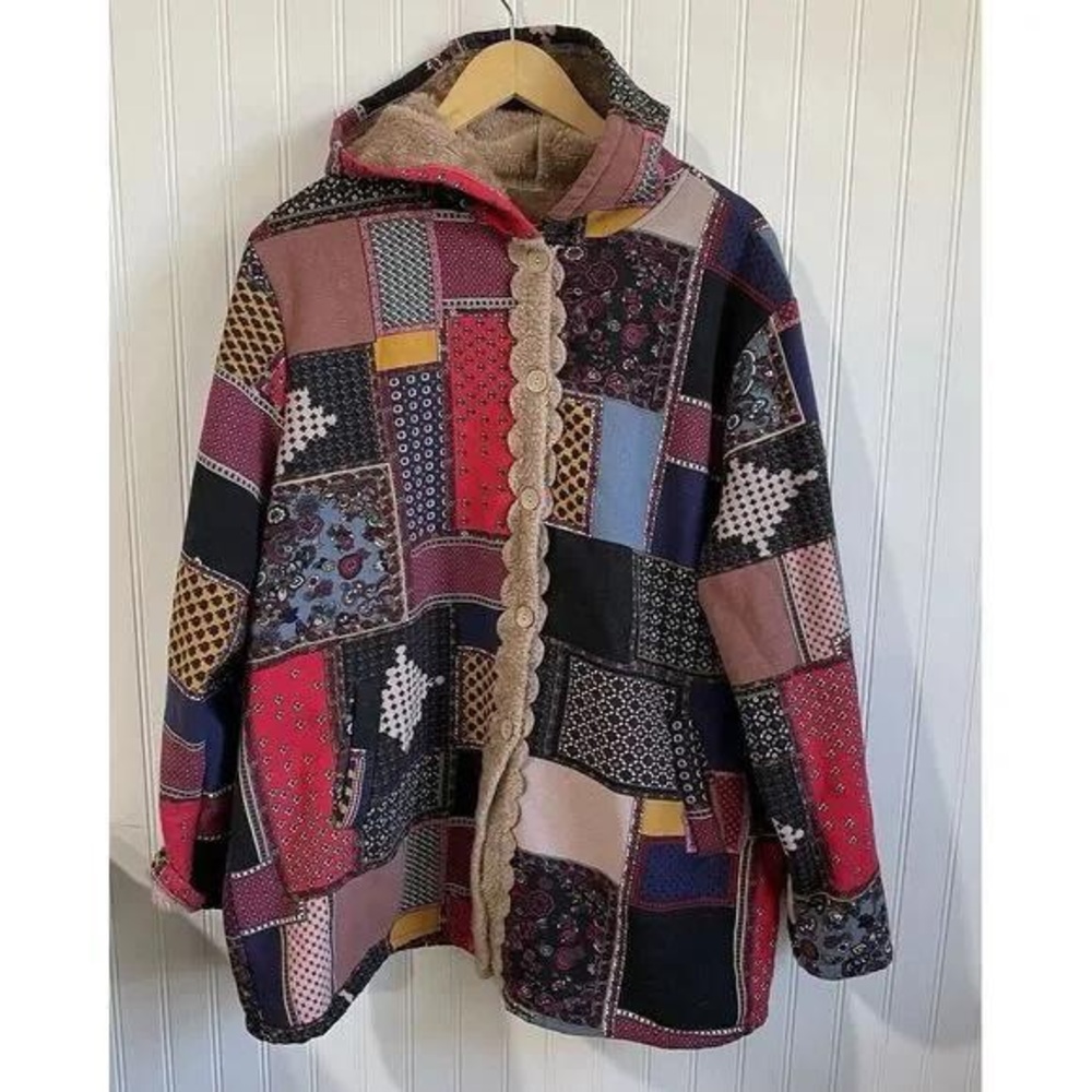 Patchwork Hooded Women's Jacket